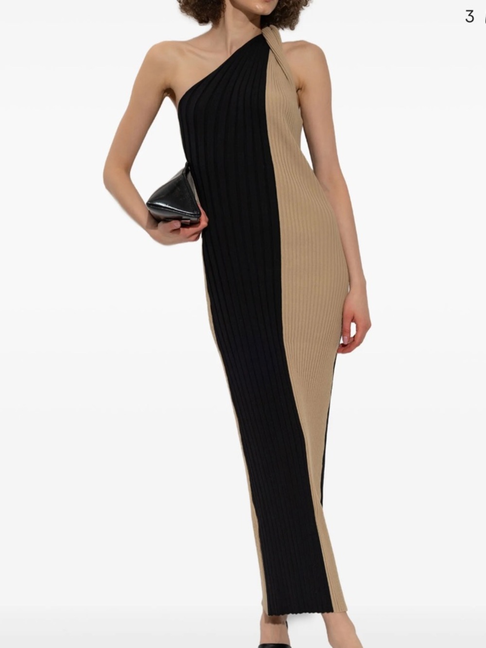 NWT By Marlene Birger Noto Bicolor Sweater Dress - Tan/Black - Size XS 👡🖤 - Picture 4 of 10